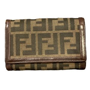 Fendi Zucca Bifold Wallet with Zip Compartment